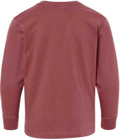 Lat 6201 Youth Fine Jersey Long Sleeve Tee - Rouge&quot; - &quot;HIT a Double