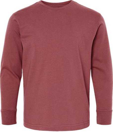 Lat 6201 Youth Fine Jersey Long Sleeve Tee - Rouge&quot; - &quot;HIT a Double