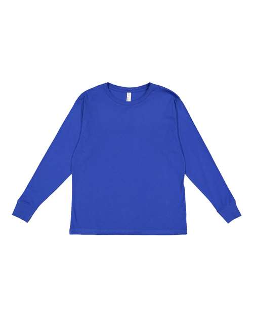 Lat 6201 Youth Fine Jersey Long Sleeve Tee - Royal - HIT a Double