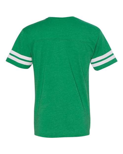 Lat 6937 Football Fine Jersey Tee - Vintage Green White - HIT a Double