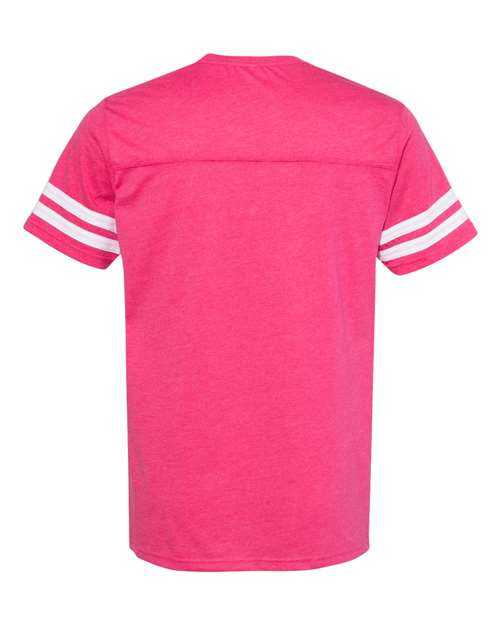 Lat 6937 Football Fine Jersey Tee - Vintage Hot Pink White - HIT a Double