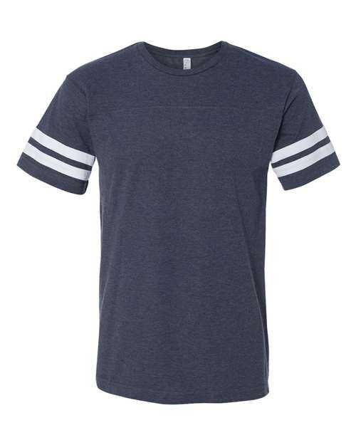 Lat 6937 Football Fine Jersey Tee - Vintage Navy White - HIT a Double
