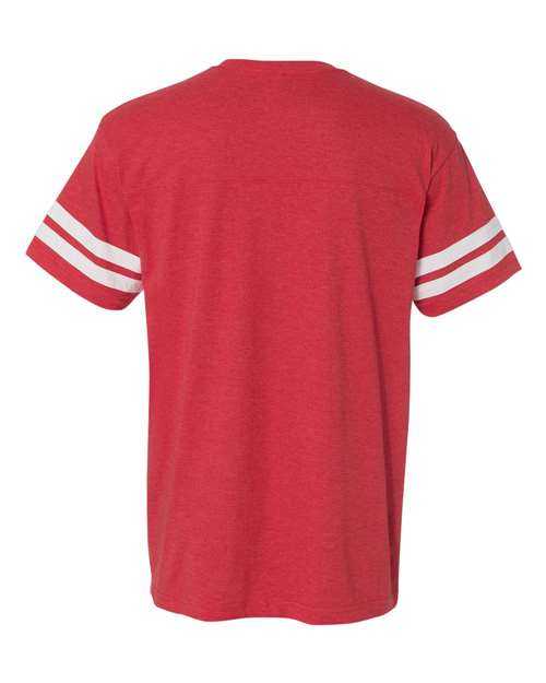 Lat 6937 Football Fine Jersey Tee - Vintage Red White - HIT a Double