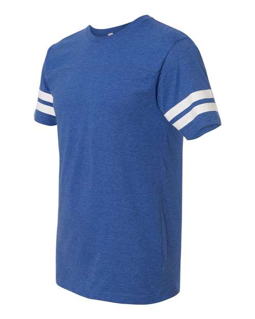 Lat 6937 Football Fine Jersey Tee - Vintage Royal White - HIT a Double