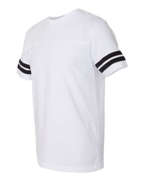 Lat 6937 Football Fine Jersey Tee - White Solid Black - HIT a Double