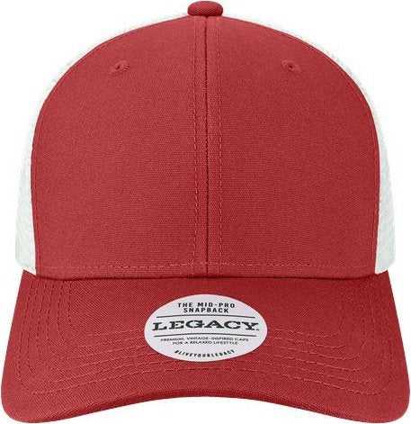 Legacy MPS Mid-Pro Snapback Trucker Cap - Cardinal/ White - HIT a Double - 1