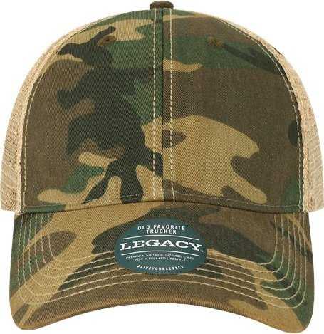 Legacy OFAY Youth Old Favorite Trucker Cap - Army Camo/ Khaki - HIT a Double - 1