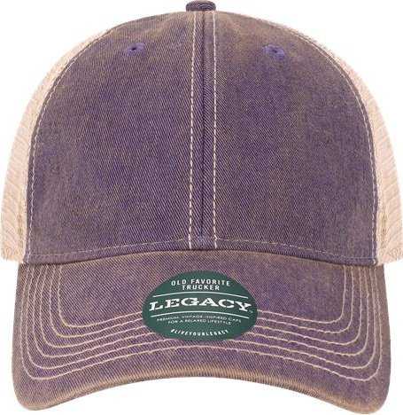 Legacy OFAY Youth Old Favorite Trucker Cap - Purple/ Khaki - HIT a Double - 1
