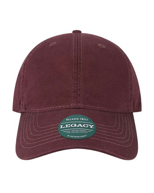 Legacy EZA Relaxed Twill Dad Cap - Maroon - HIT a Double - 1