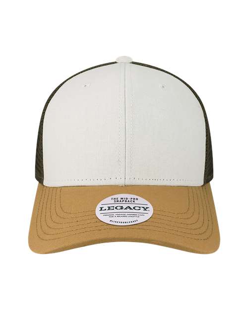 Legacy MPS Mid-Pro Snapback Trucker Cap - White Caramel Brown - HIT a Double - 1