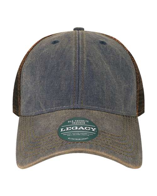 Legacy OFA Old Favorite Trucker Cap - Navy Brown - HIT a Double - 1