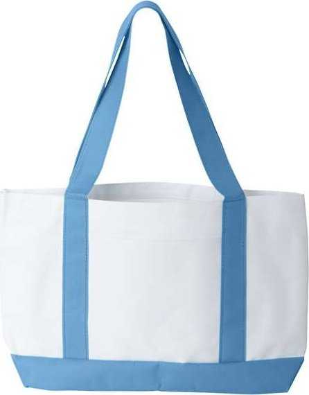 Liberty Bags 7002 P&amp;O Cruiser Tote - White/ Light Blue - HIT a Double - 1