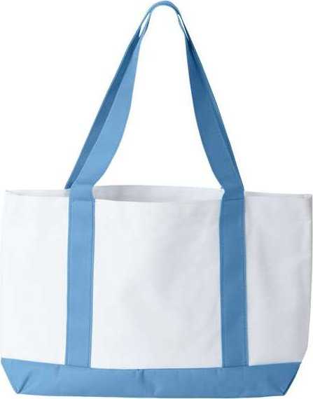 Liberty Bags 7002 P&amp;O Cruiser Tote - White/ Light Blue - HIT a Double - 3