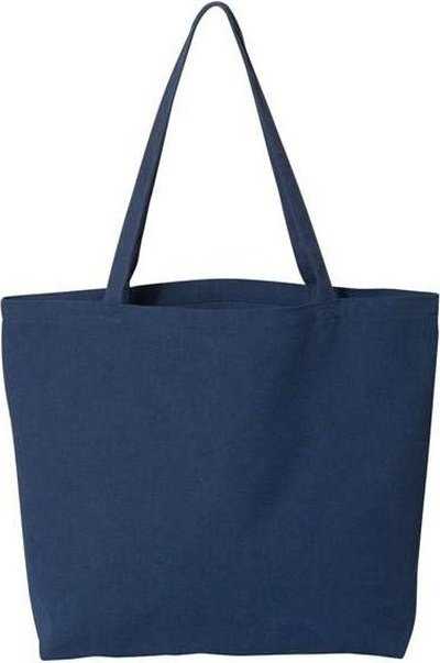 Liberty Bags 8507 Pigment-Dyed Premium Canvas Tote - Washed Navy - HIT a Double - 1
