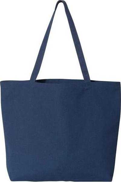 Liberty Bags 8507 Pigment-Dyed Premium Canvas Tote - Washed Navy - HIT a Double - 2