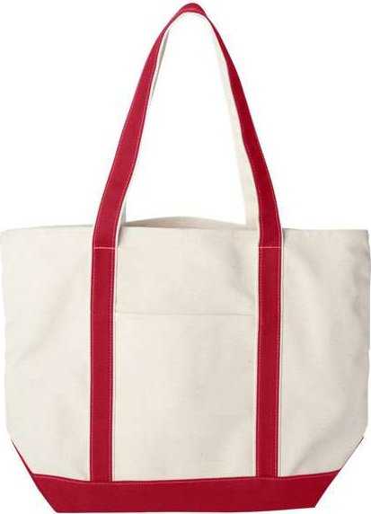 Liberty Bags 8872 X-Large Boater Tote - Natural/ Red - HIT a Double - 1