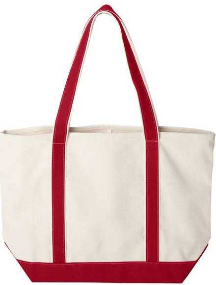Liberty Bags 8872 X-Large Boater Tote - Natural/ Red - HIT a Double - 3