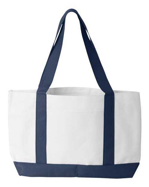 Liberty Bags 7002 P&amp;O Cruiser Tote - White Navy - HIT a Double