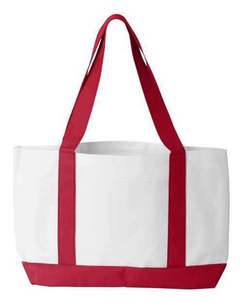 Liberty Bags 7002 P&amp;O Cruiser Tote - White Red - HIT a Double