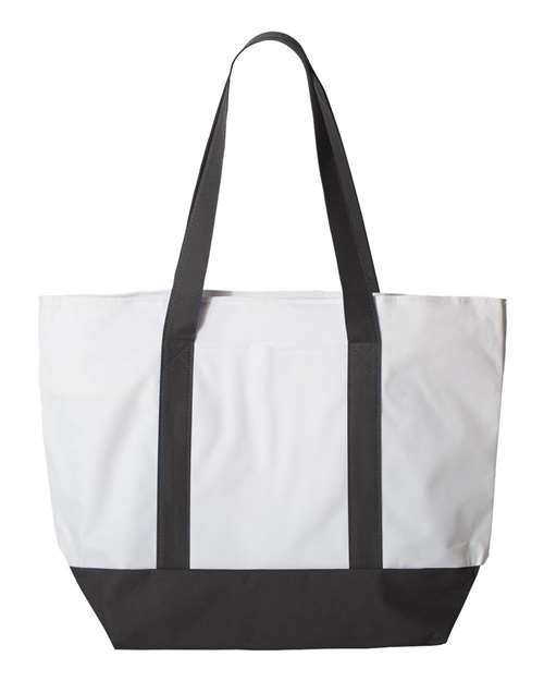Liberty Bags 7006 Bay View Zippered Tote - White Black - HIT a Double