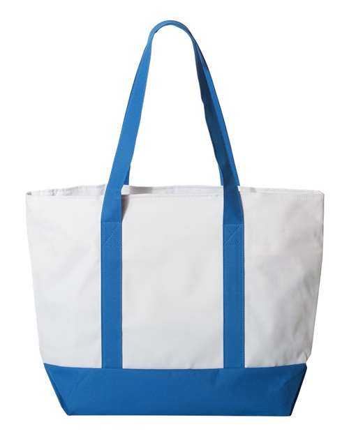 Liberty Bags 7006 Bay View Zippered Tote - White Royal - HIT a Double