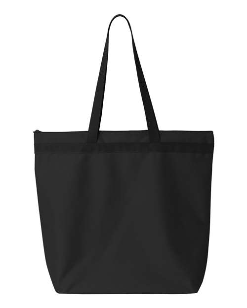 Liberty Bags 8802 Recycled Zipper Tote - Black - HIT a Double