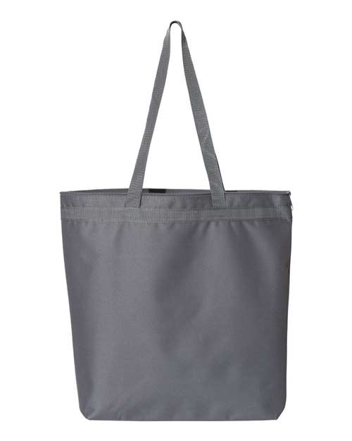 Liberty Bags 8802 Recycled Zipper Tote - Charcoal - HIT a Double