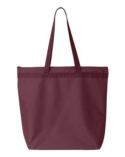 Liberty Bags 8802 Recycled Zipper Tote - Maroon - HIT a Double