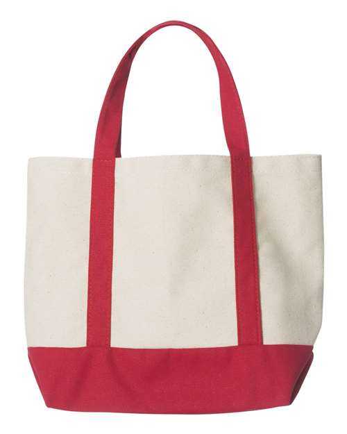 Liberty Bags 8867 Seaside Boater Tote - Natural Red - HIT a Double