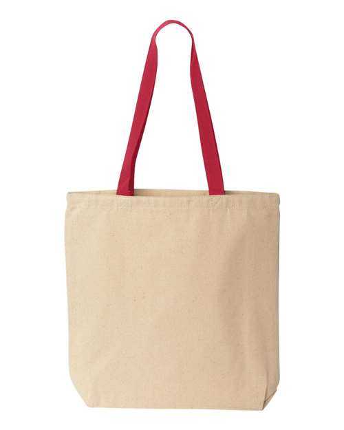 Liberty Bags 8868 Natural Tote with Contrast-Color Handles - Natural Red - HIT a Double