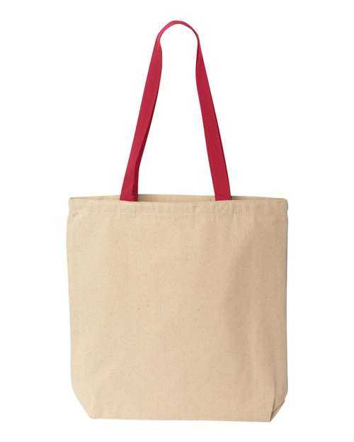 Liberty Bags 8868 Natural Tote with Contrast-Color Handles - Natural Red - HIT a Double