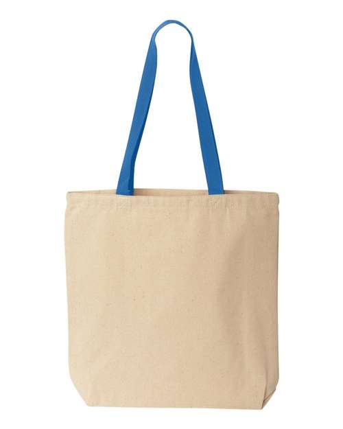 Liberty Bags 8868 Natural Tote with Contrast-Color Handles - Natural Royal - HIT a Double