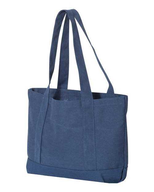 Liberty Bags 8870 Pigment-Dyed Premium Canvas Tote - Washed Navy - HIT a Double