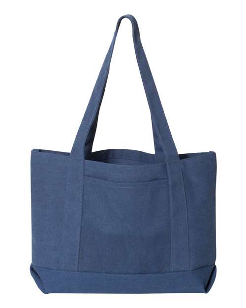 Liberty Bags 8870 Pigment-Dyed Premium Canvas Tote - Washed Navy - HIT a Double