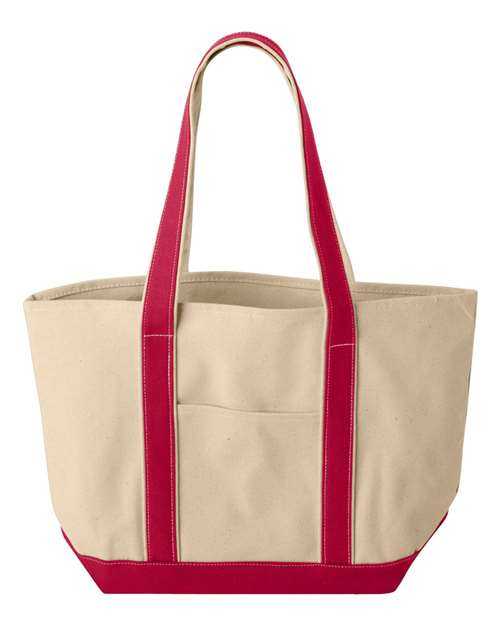 Liberty Bags 8871 Large Boater Tote - Natural Red - HIT a Double