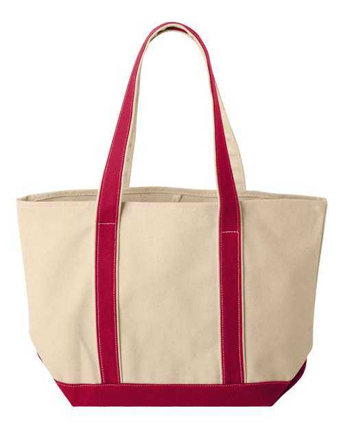 Liberty Bags 8871 Large Boater Tote - Natural Red - HIT a Double
