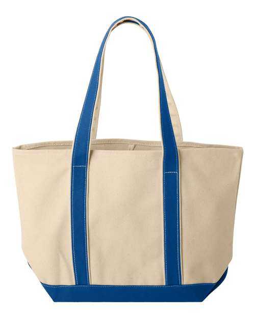 Liberty Bags 8871 Large Boater Tote - Natural Royal - HIT a Double