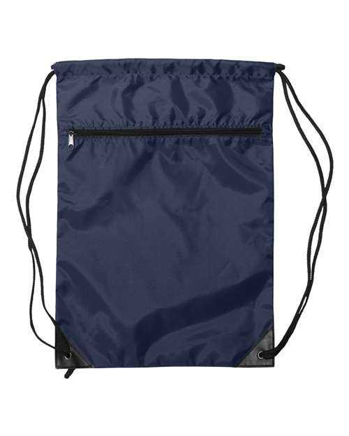 Liberty Bags 8888 Zippered Drawstring Backpack - Navy - HIT a Double