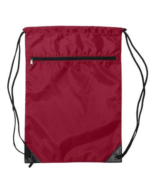Liberty Bags 8888 Zippered Drawstring Backpack - Red - HIT a Double
