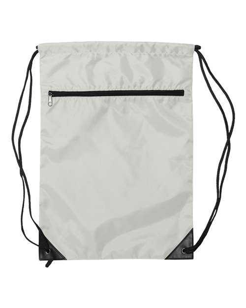 Liberty Bags 8888 Zippered Drawstring Backpack - White - HIT a Double