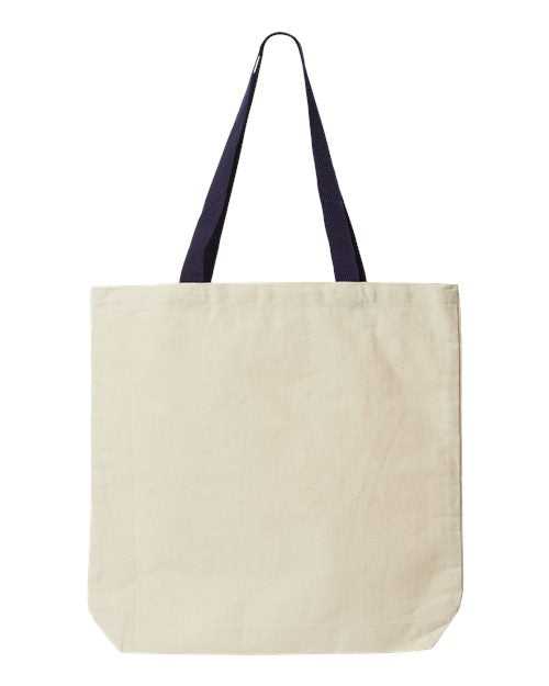 Liberty Bags 9868 Jennifer Cotton Canvas Tote - Natural Navy - HIT a Double