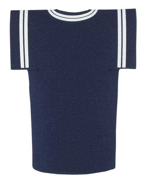 Liberty Bags FT008 Collapsible Jersey Foam Can &amp; Bottle Holder - Navy - HIT a Double