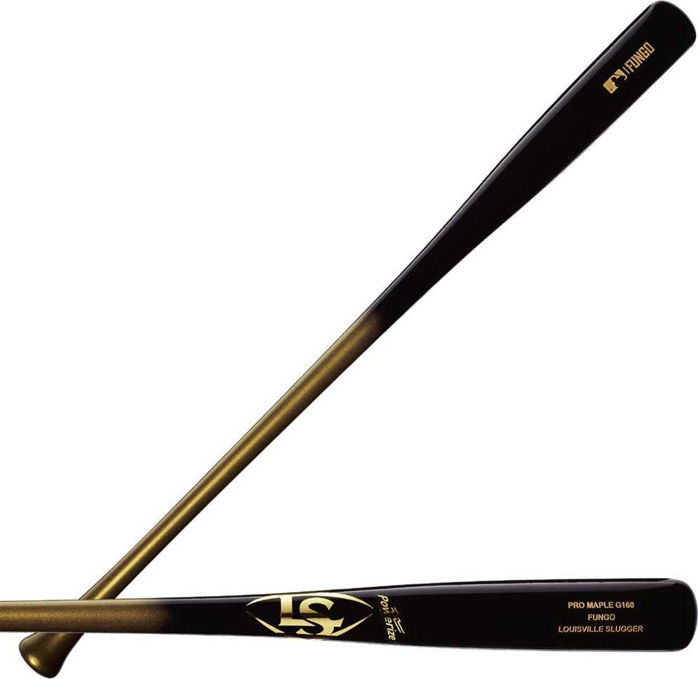 Louisville Slugger Maple G160 Fungo Bat - Gold Black - HIT a Double - 1