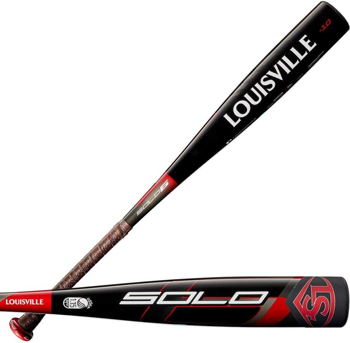 Louisville Slugger 2020 Solo 6 (-10) Sr League 2 3/4" Bat - Red Black - HIT A Double