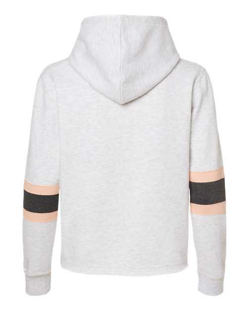 MV Sport W22135 Women's Sueded Fleece Thermal Lined Hooded Sweatshirt - Ash Cameo Pink Charcoal - HIT a Double