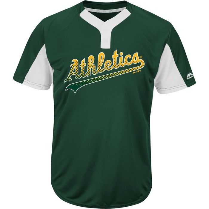 Majestic IY83-I383 MLB Premier Eagle 2-Button Jersey - Oakland Athletic - HIT a Double