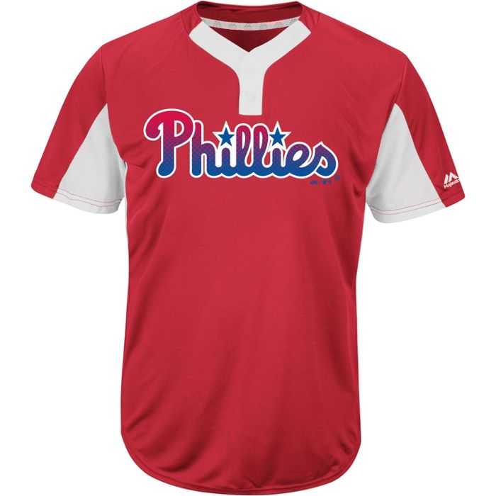  Majestic Philadelphia Phillies Red Wordmark T-Shirt