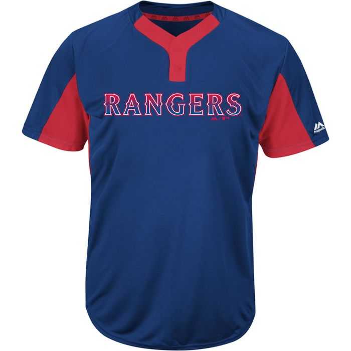 Majestic IY83-I383 MLB Premier Eagle 2-Button Jersey - Texas Rangers - HIT a Double