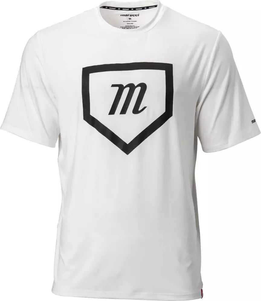 Marucci Home Plate Performance Short Sleeve Tee - White - HIT a Double