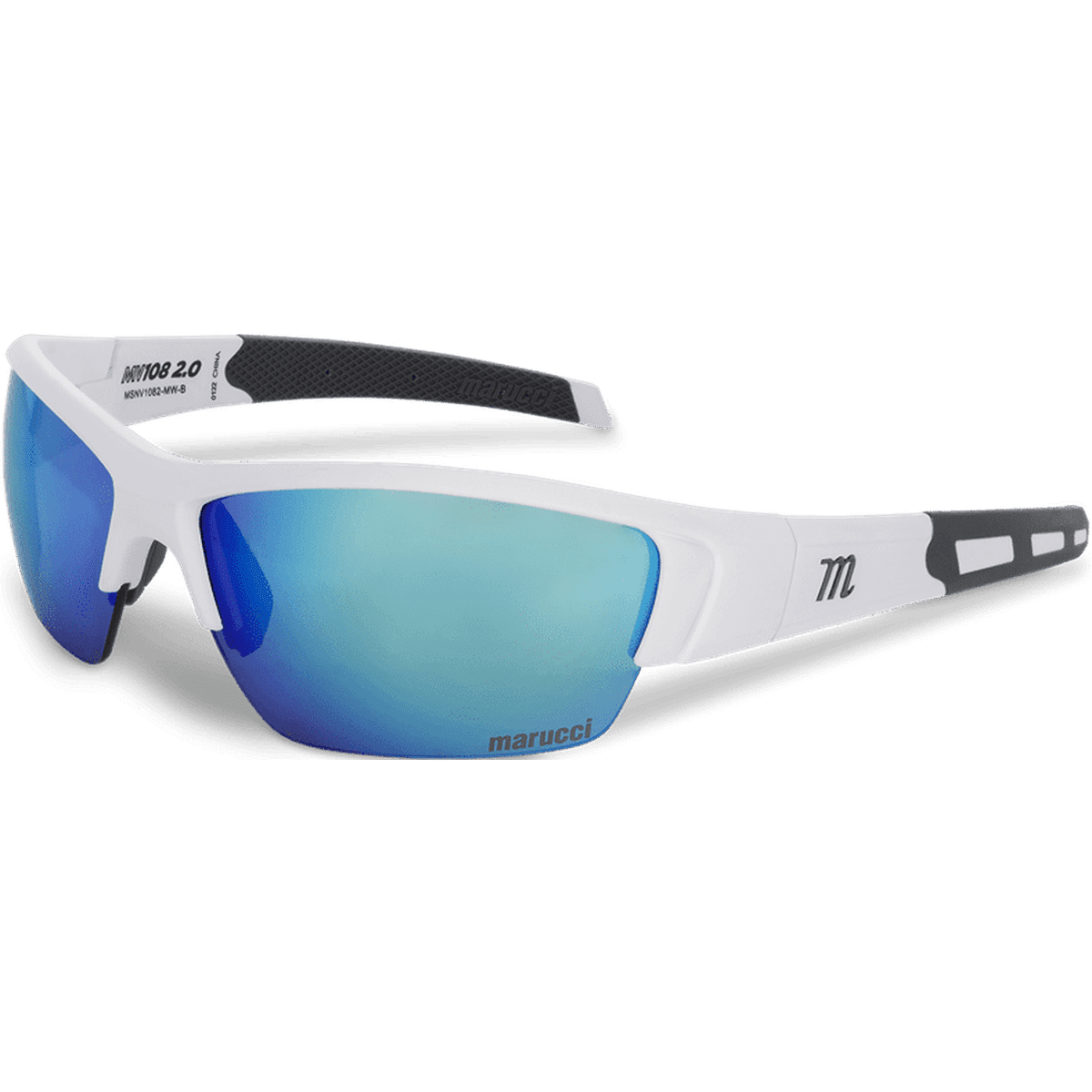 Marucci MV108 2.0 Performance Sunglasses - Matte White Blue - HIT a Double